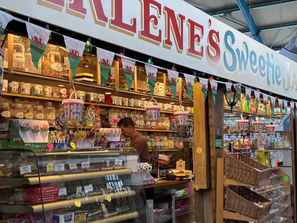 A stall featuring sweets at Swansea Indoor Market